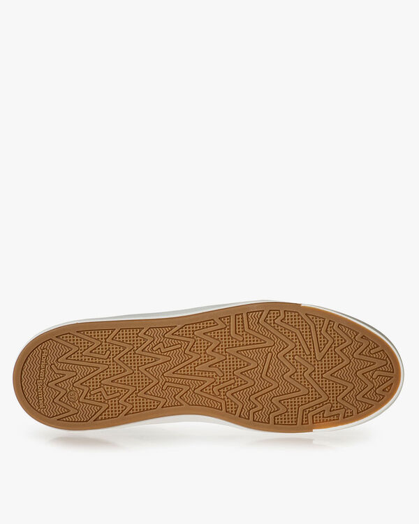 Weisser Leder-Sneaker mit Print