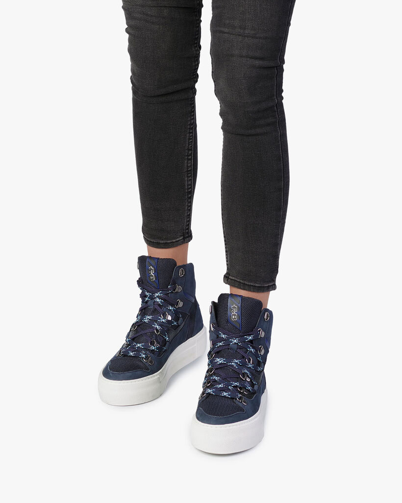 Halbhoher Sneaker Nubukleder blau