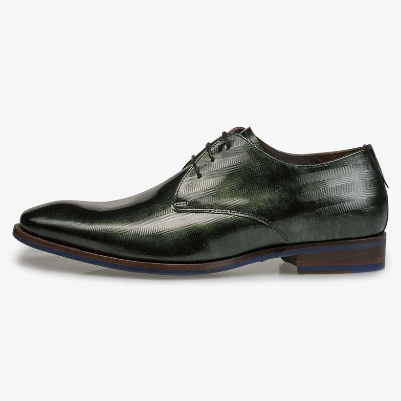 Gr&uuml;ner Premium Lackleder-Schn&uuml;rschuh