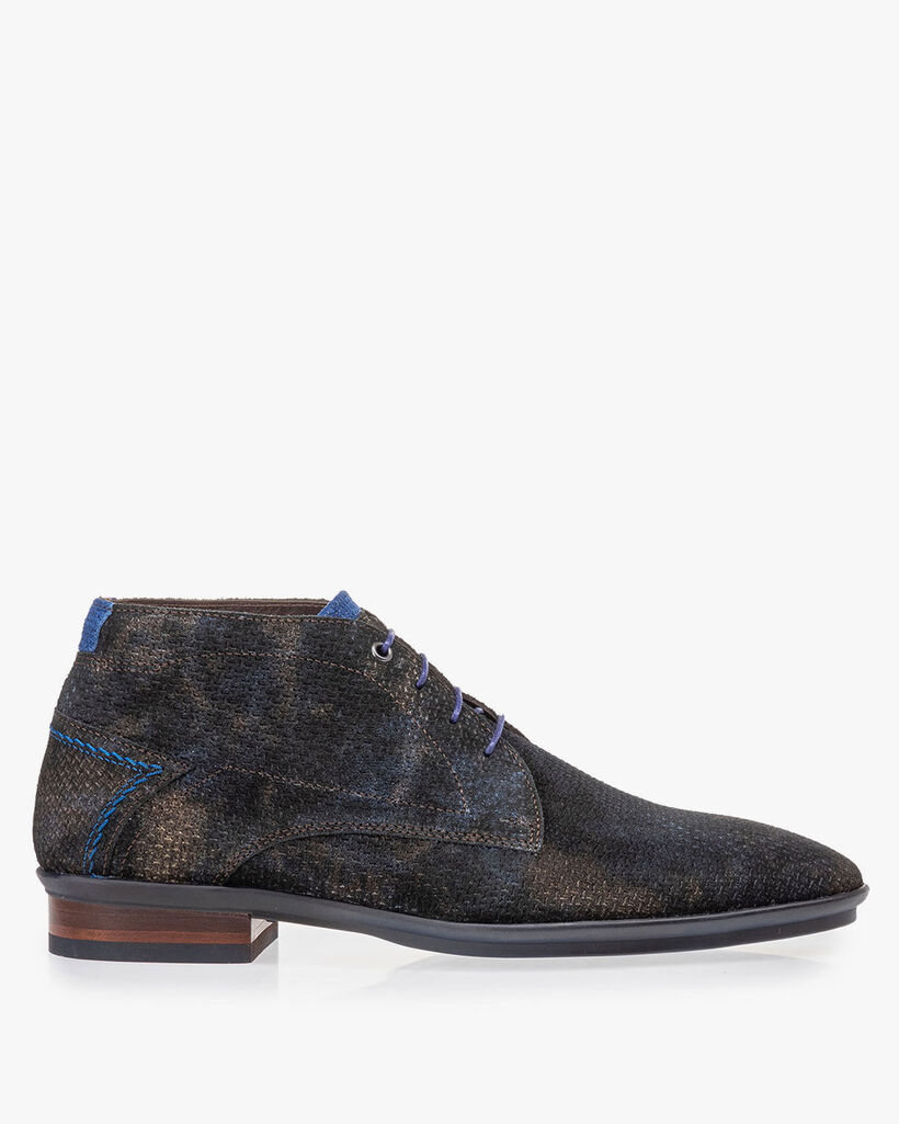 Schn&uuml;rstiefel mit Print bronze