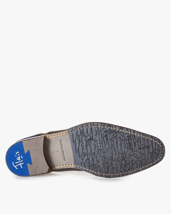 Schn&uuml;rstiefel Krokoprint braun