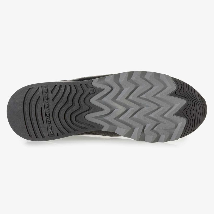 Blauer Premium Metallic-Leder-Sneaker mit Print