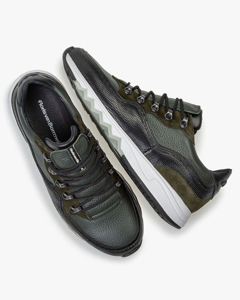 Leder-Sneaker gr&uuml;n