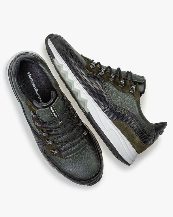 Leder-Sneaker gr&uuml;n
