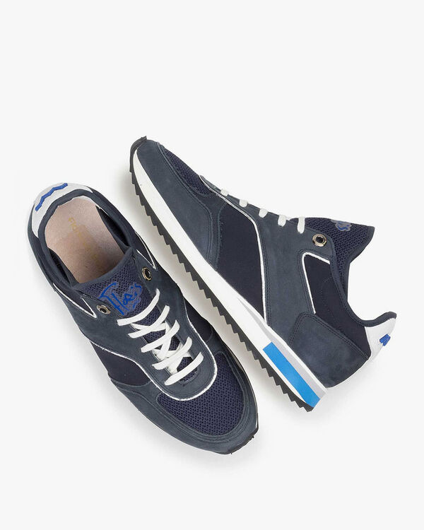 Dunkelblauer Nubukleder-Sneaker