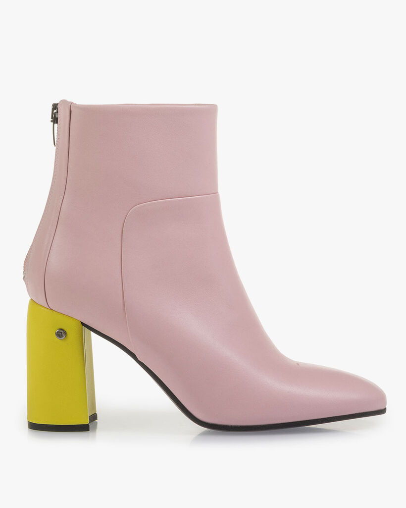 Hellrosa Nappaleder-Stiefelette