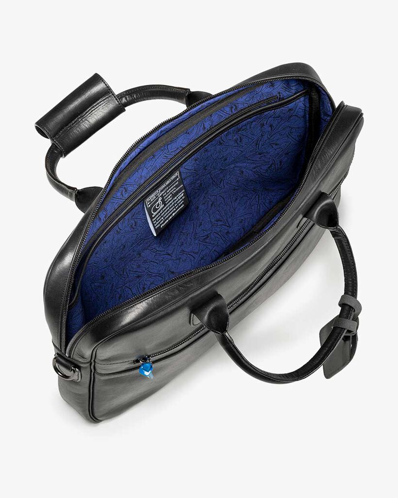 B&uuml;rotasche schmal Leder schwarz