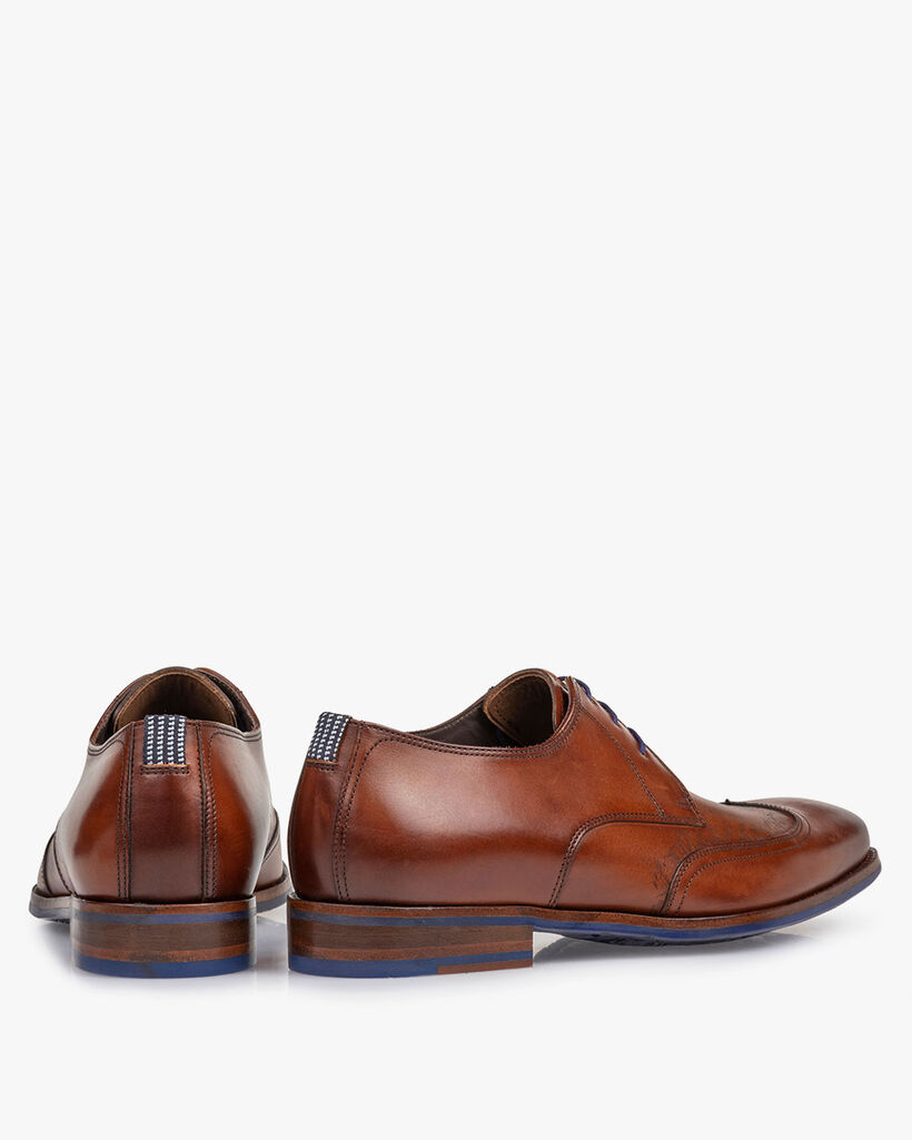 Schn&uuml;rschuh cognac Kalbsleder