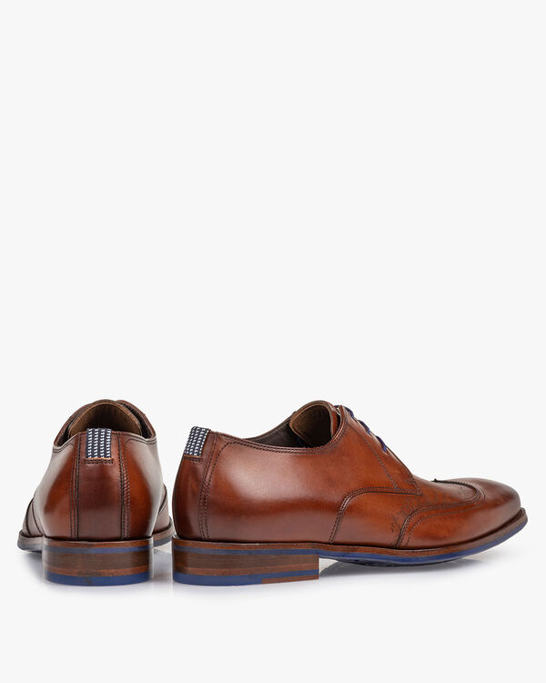 Schn&uuml;rschuh cognac Kalbsleder