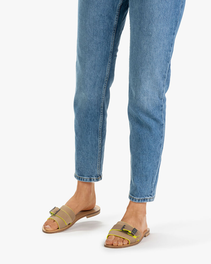 Slipper suede leather beige
