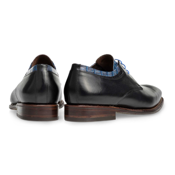 Black leather lace shoe