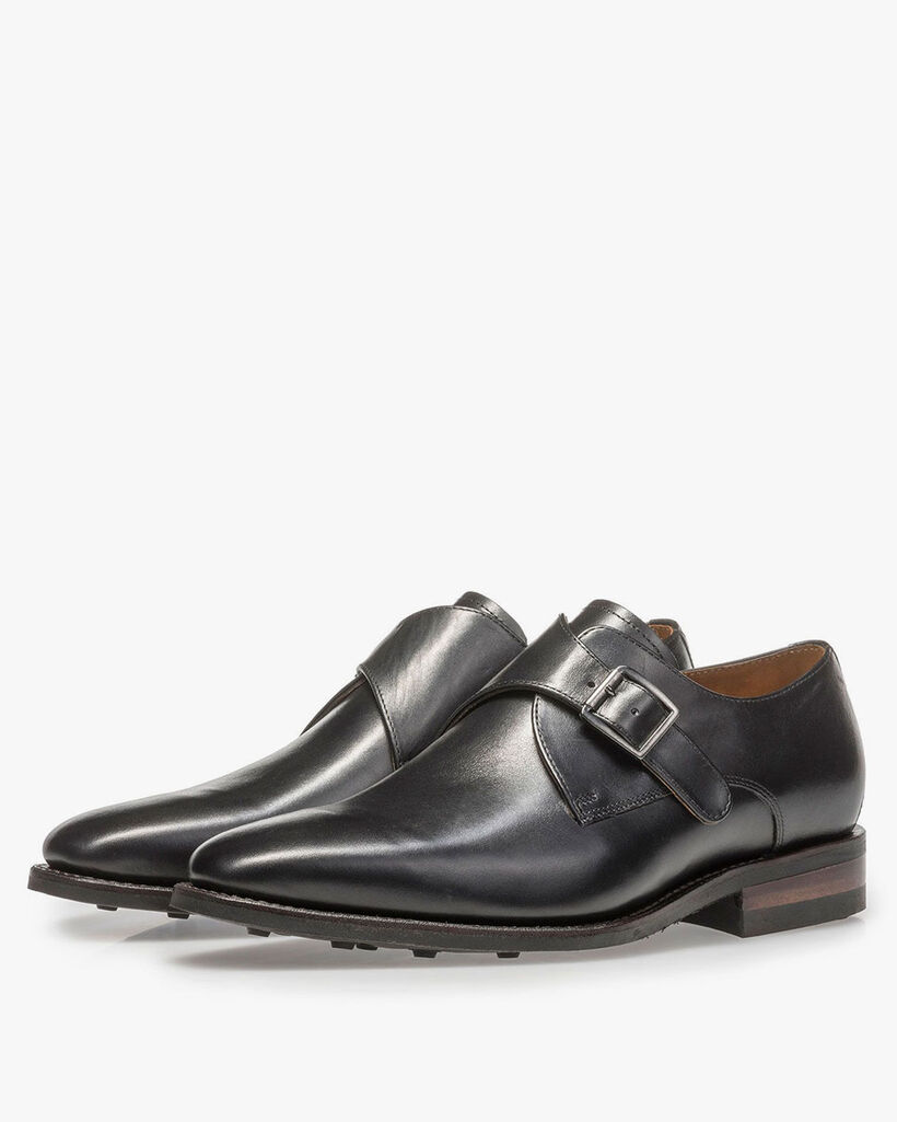 Schwarzer Monk Schnallenschuh