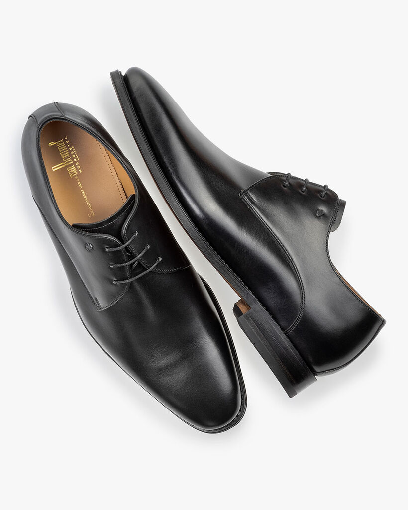Schn&uuml;rschuh Kalbsleder schwarz