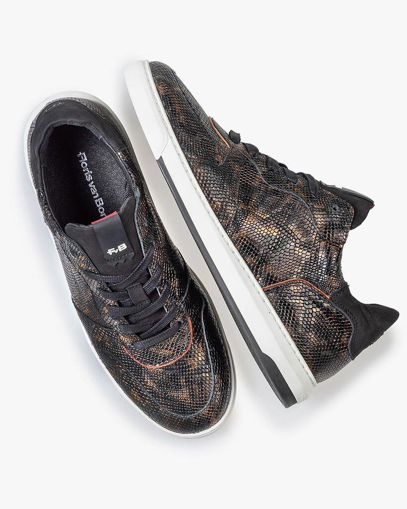 Sneaker Schlangenprint kupfer