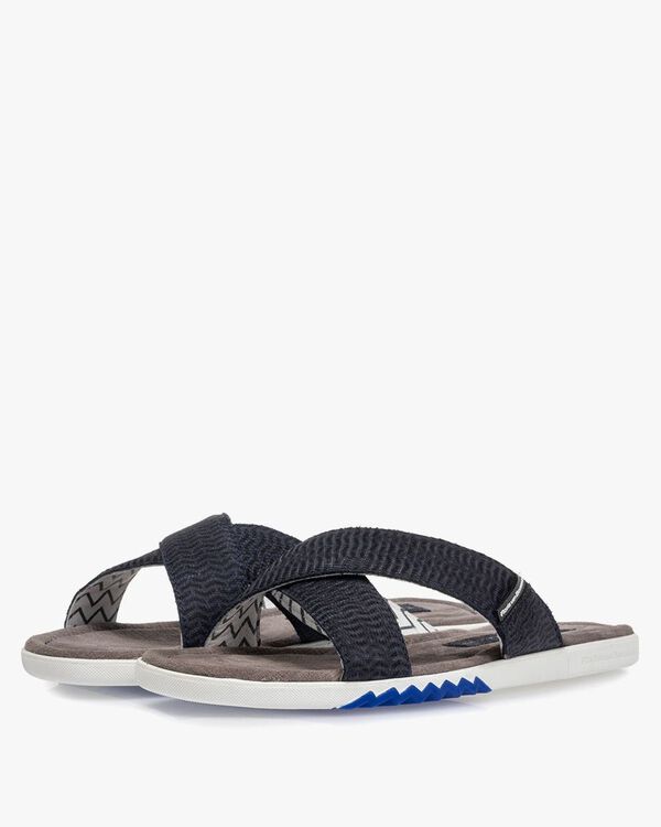 Slipper nubuck leather blue