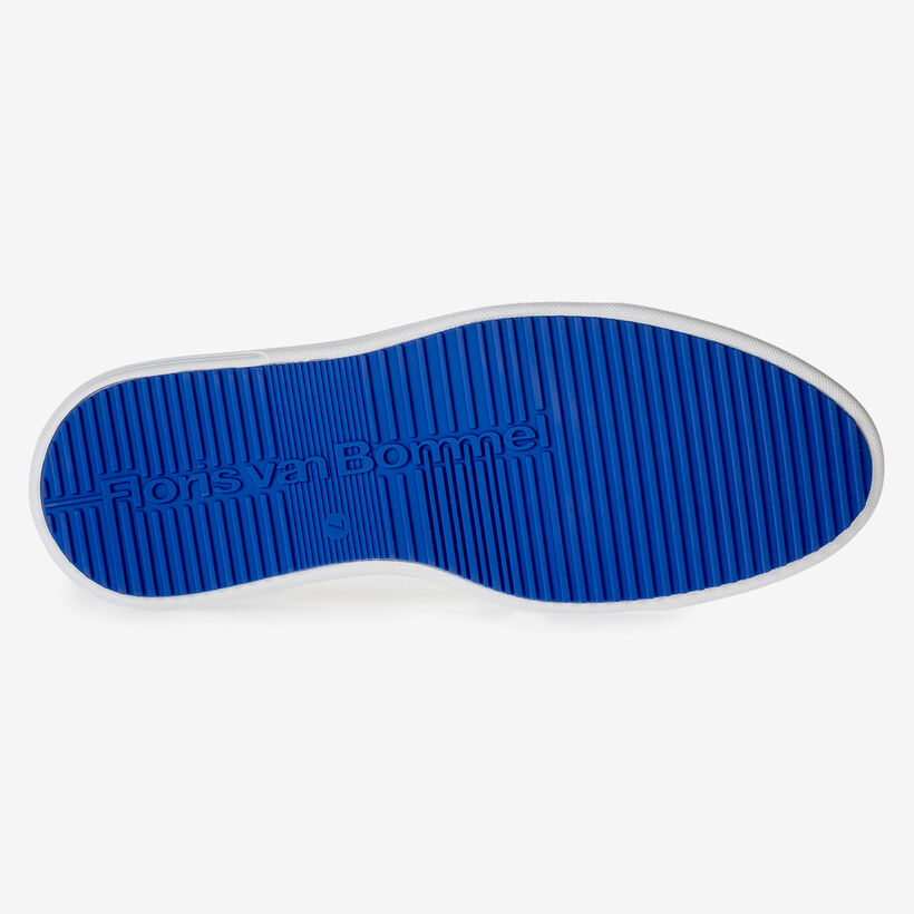Dark blue lace shoe with braided suede leather
