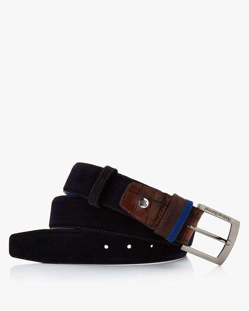 Dark blue suede belt