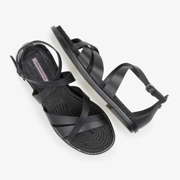 Black leather sandal
