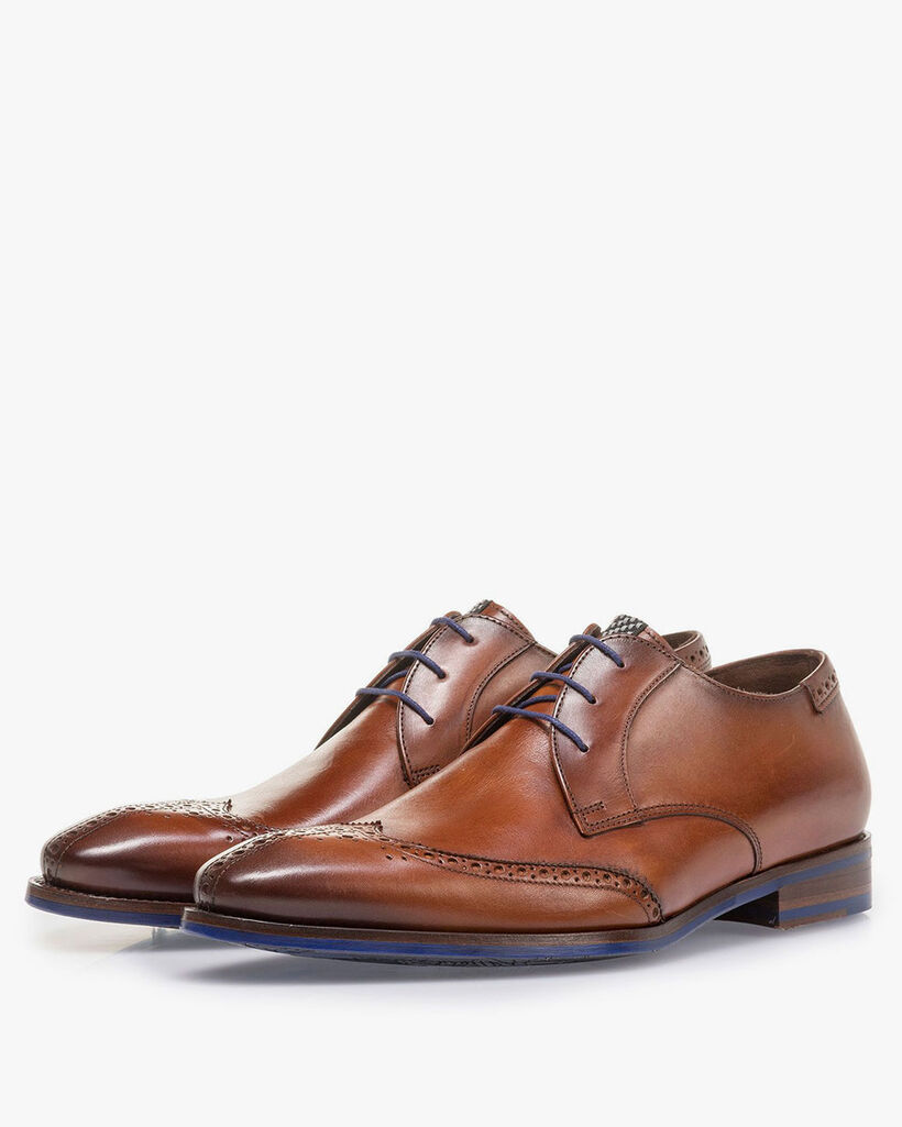 Cognac-coloured lace shoe