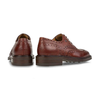Schn&uuml;rschuh Leder-Print cognac