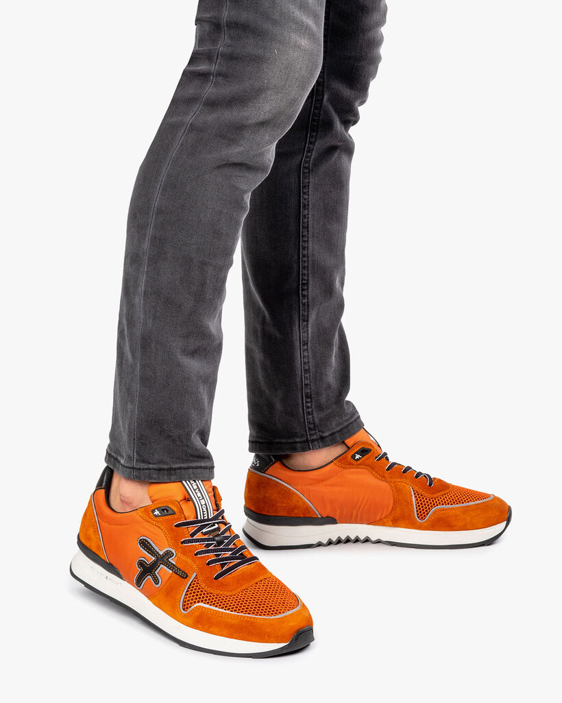 Sneaker orange Wildleder