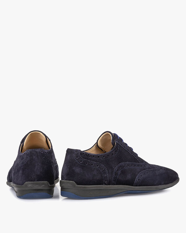 Schn&uuml;rschuh Wildleder blau
