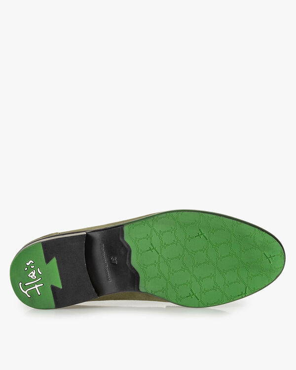 Olivgr&uuml;ner Wildleder-Loafer
