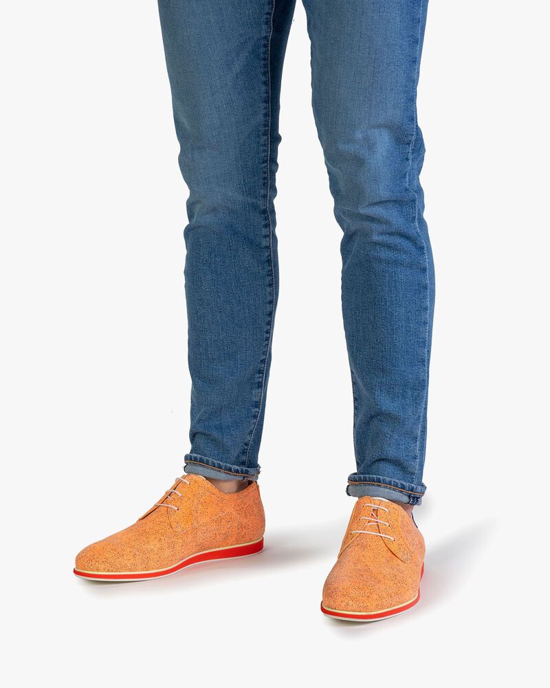 Lace shoe suede leather orange