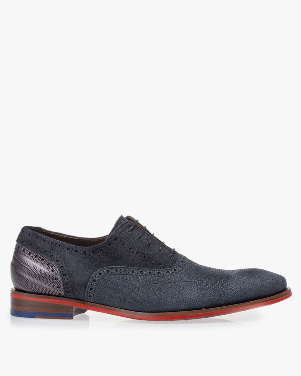 Schn&uuml;rschuh dunkelblau mit Print