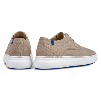Sneaker mit Print Wildleder sandfarben