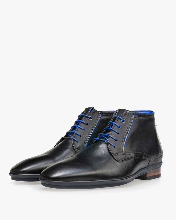 Schn&uuml;rstiefel Kalbsleder Schwarz