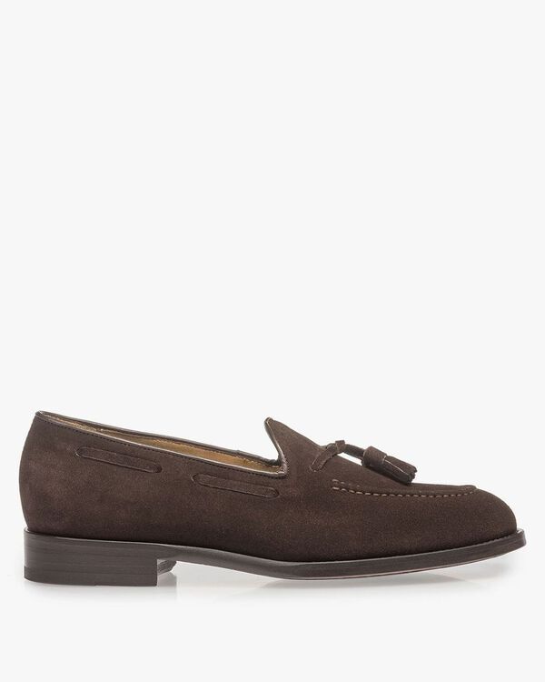Dunkelbrauner Wildleder-Loafer