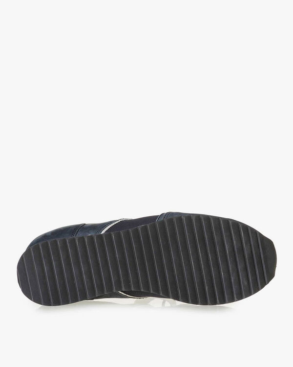 Dunkelblauer Nubukleder-Sneaker