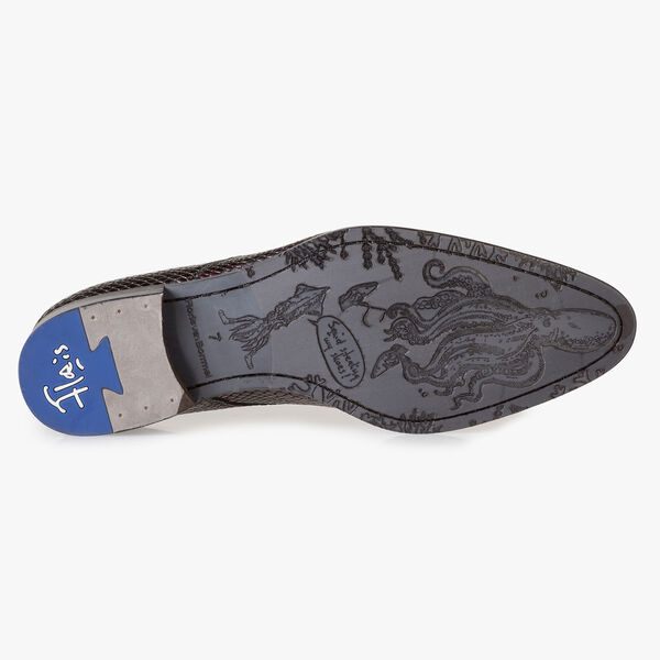 Roder Lackleder-Schn&uuml;rschuh mit Print