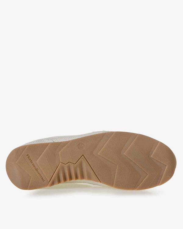 Sneaker Leder mit Print cremewei&szlig;