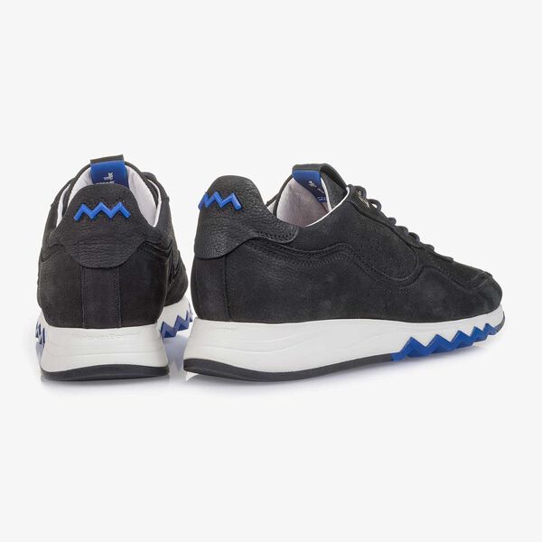 Black structured nubuck leather