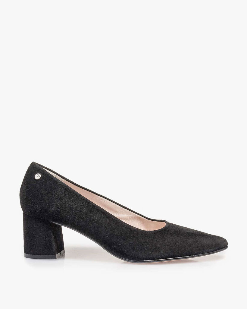 Schwarze Wildleder-Pumps