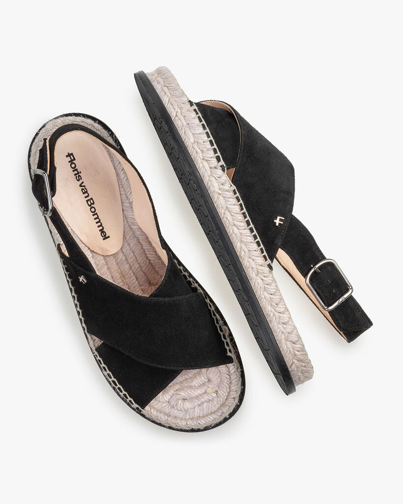 Sandal suede leather black