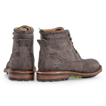 Stiefel Eidechsenprint grau