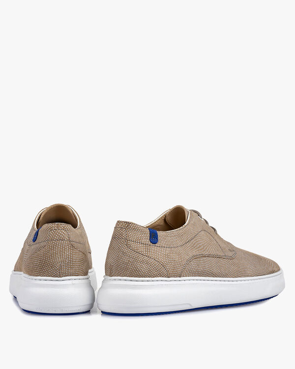 Sneaker mit Print Wildleder sandfarben