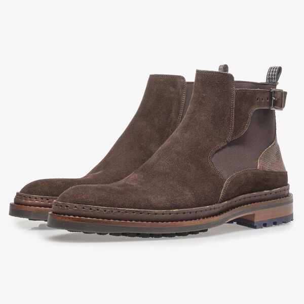 Dunkelbrauner Chelsea Boot aus Wildleder