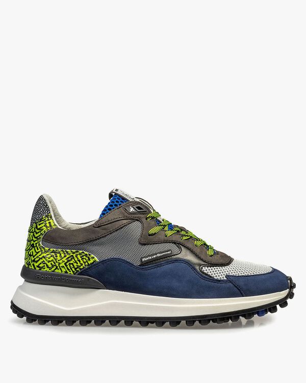 Blue nubuck leather sneaker