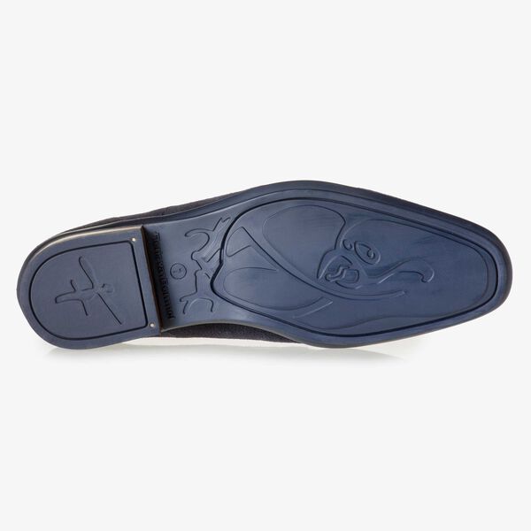 Blauer Wildleder-Schn&uuml;rschuh