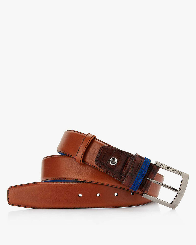 Belt calf leather cognac