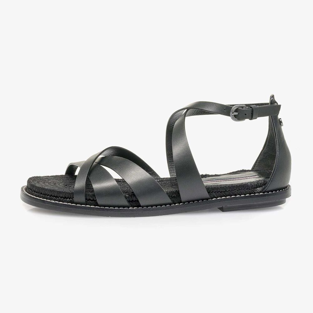Black leather sandal