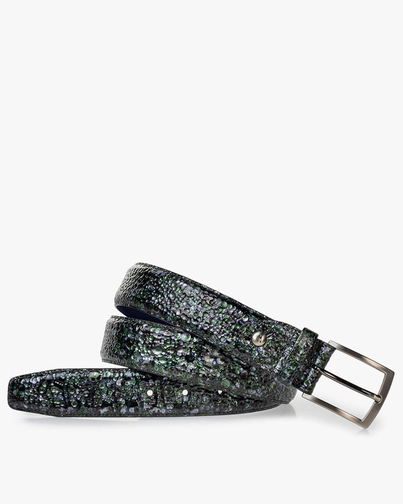 G&uuml;rtel Metallic-Print dunkelgr&uuml;n
