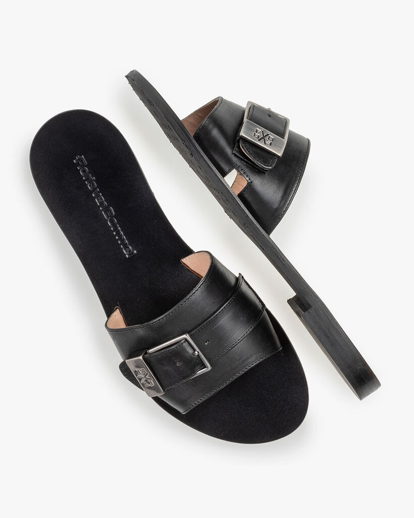 Slipper Kalbsleder schwarz