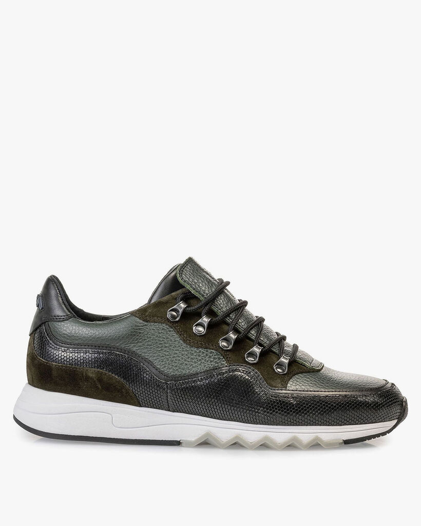 Leder-Sneaker gr&uuml;n