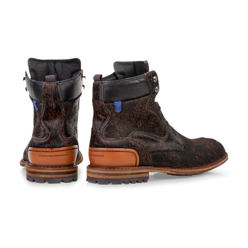 Schn&uuml;rstiefel Pony braun