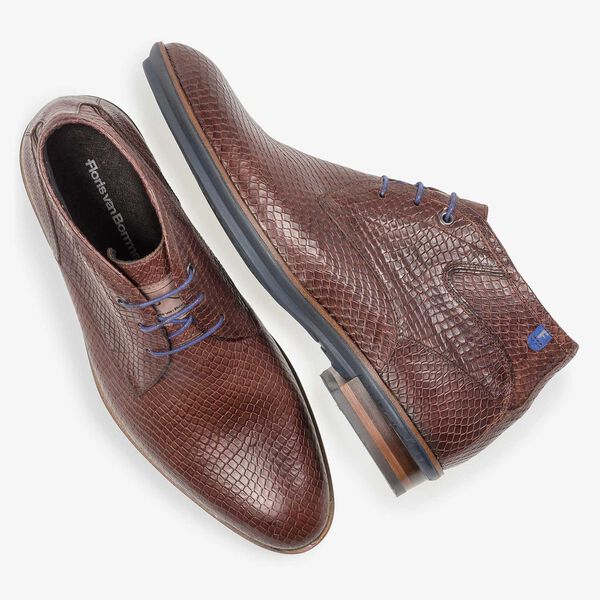 Leder Schn&uuml;rstiefel mit Gummisohle